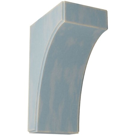 Ekena Millwork 5 1/4"W x 8"D x 12"H Clarksville Wood Vintage Decor Bracket, Driftwood Blue BKTWD05X08X12CVBU